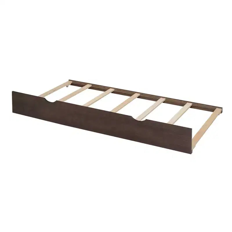 Full Size Storage Platform Bed with Twin Size Trundle, Pull Out Shelves and 2 Drawers