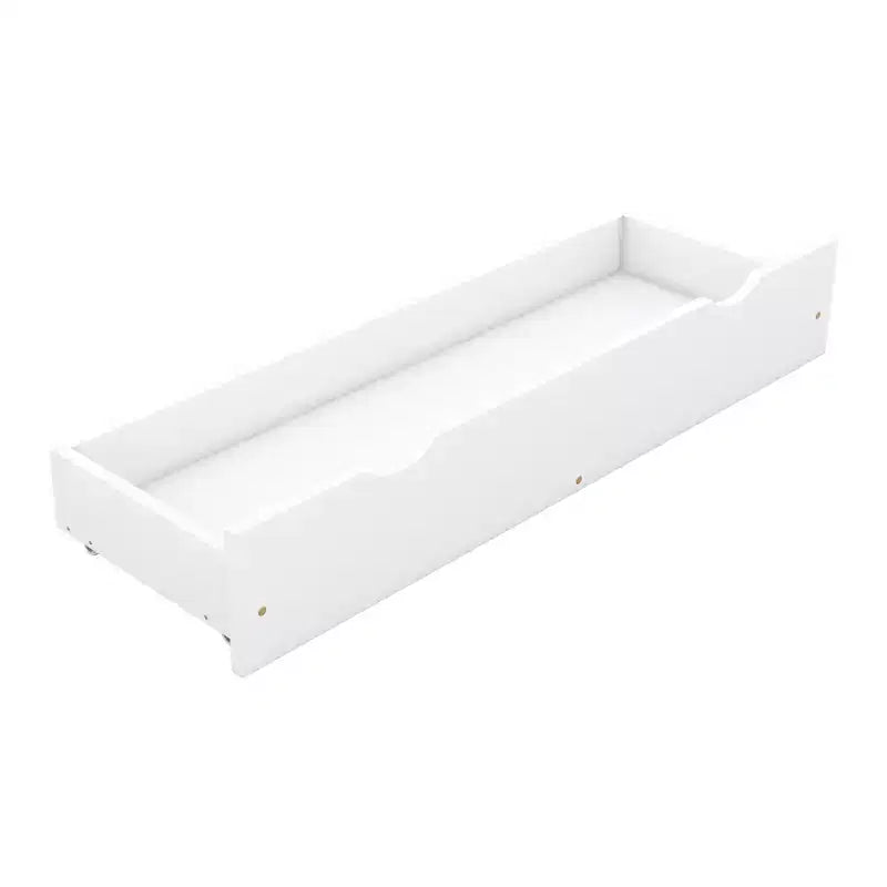 Queen Size Wood House Platform Bed with Guardrail and 2 Drawers
