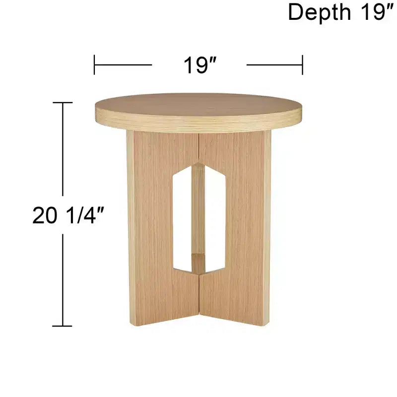 19 Wide Light Wood Side Table