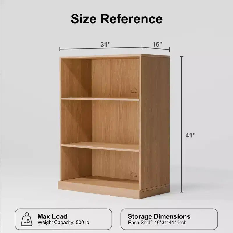 [41.5-inch | Minimalist]Open Wood Grain Decorative Cabinet (Multi-Zone Shelving + Fits Large Spaces)