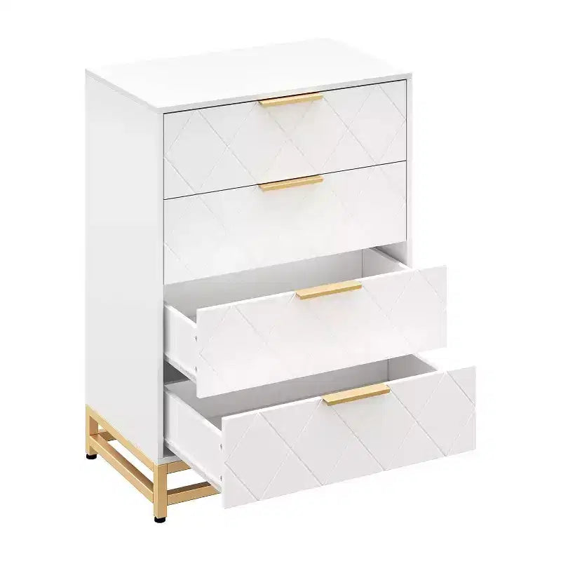 Modern 4 Drawer Dresser for Closet Hallway, Living Room