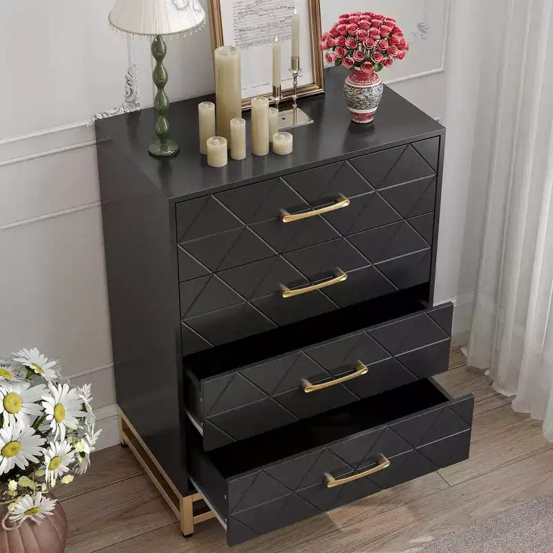 Modern 4 Drawer Dresser for Closet Hallway, Living Room