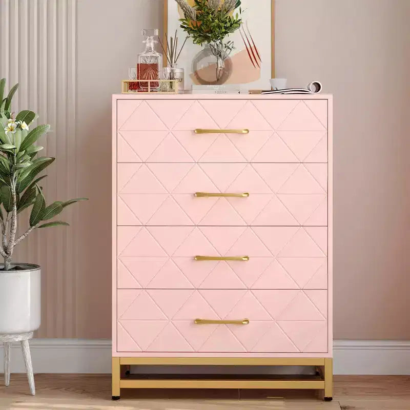 Modern 4 Drawer Dresser for Closet Hallway, Living Room