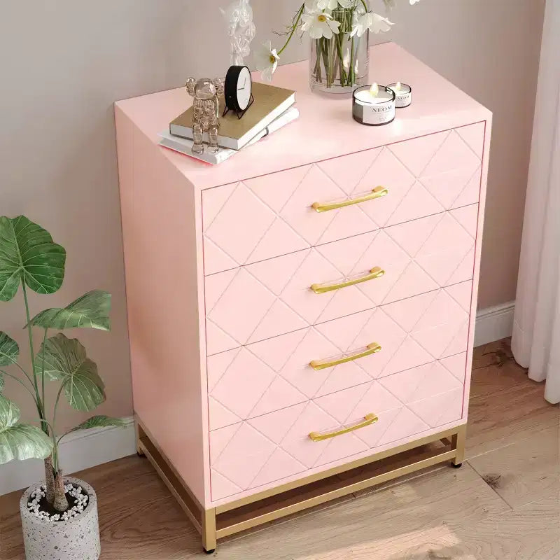 Modern 4 Drawer Dresser for Closet Hallway, Living Room