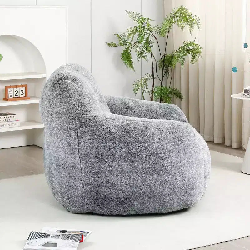 Bean Bag Chair with Armrests, Stuffed High-Density Foam. Lazy Sofa for Adults in Living Room, Bedroom Reading