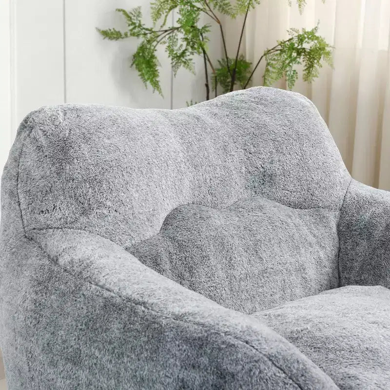 Bean Bag Chair with Armrests, Stuffed High-Density Foam. Lazy Sofa for Adults in Living Room, Bedroom Reading