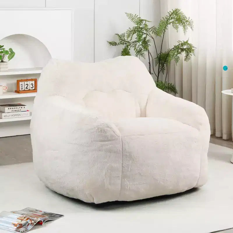 Bean Bag Chair with Armrests, Stuffed High-Density Foam. Lazy Sofa for Adults in Living Room, Bedroom Reading