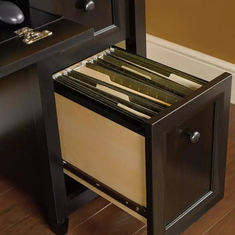 30 in.H Black Color Wood Computer Desks with All Purpose Drawer