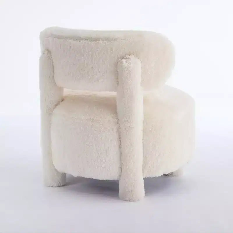 Modern 28 Upholstered Armless Accent Chair with Curved Backrest