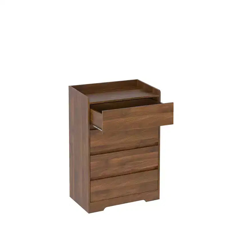 Modern Bedroom Dresser Nightstand with 4 Drawers Waterproof Wooden Storage Chest Cabinet for Living Room Hallway Entryway Easy Assembly