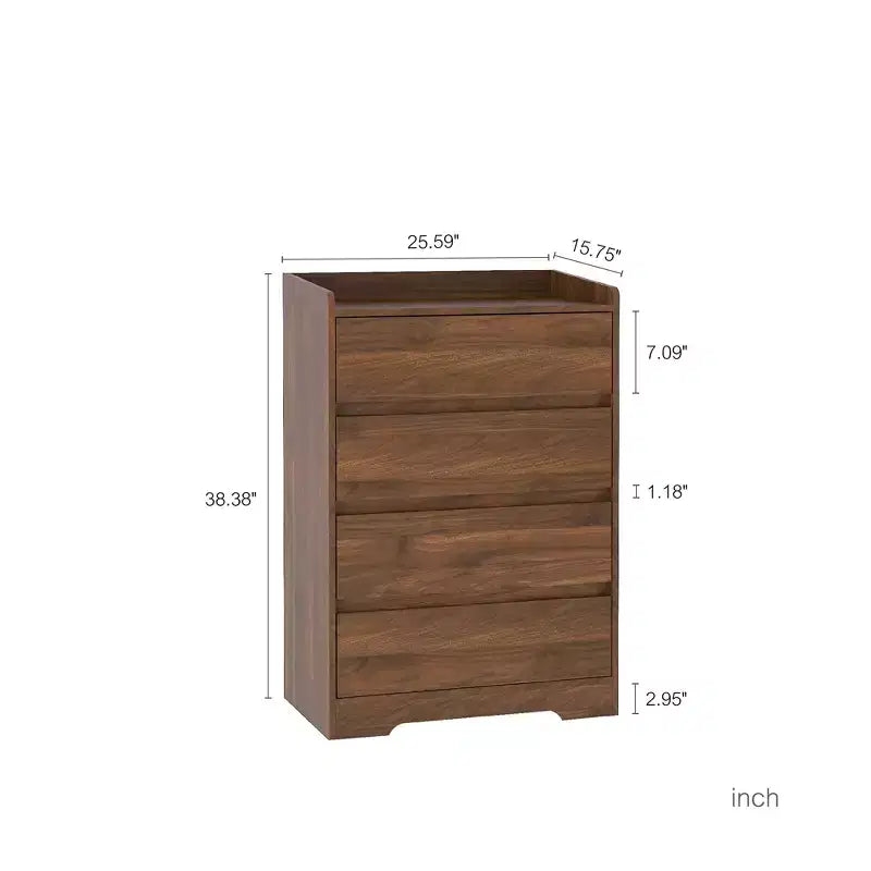 Modern Bedroom Dresser Nightstand with 4 Drawers Waterproof Wooden Storage Chest Cabinet for Living Room Hallway Entryway Easy Assembly