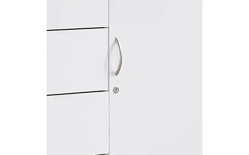 7 Drawer Jumbo Chest, Five Large Drawers, Two Smaller Drawers with Two Lock, Hanging Rod, and Three Shelves, Vertical Dresser