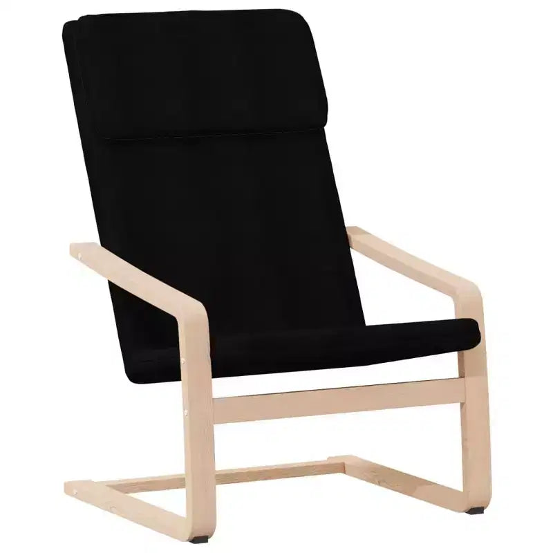 XL Chair Armchair Accent Chair Living Room Furniture with Footstool Fabric - Black