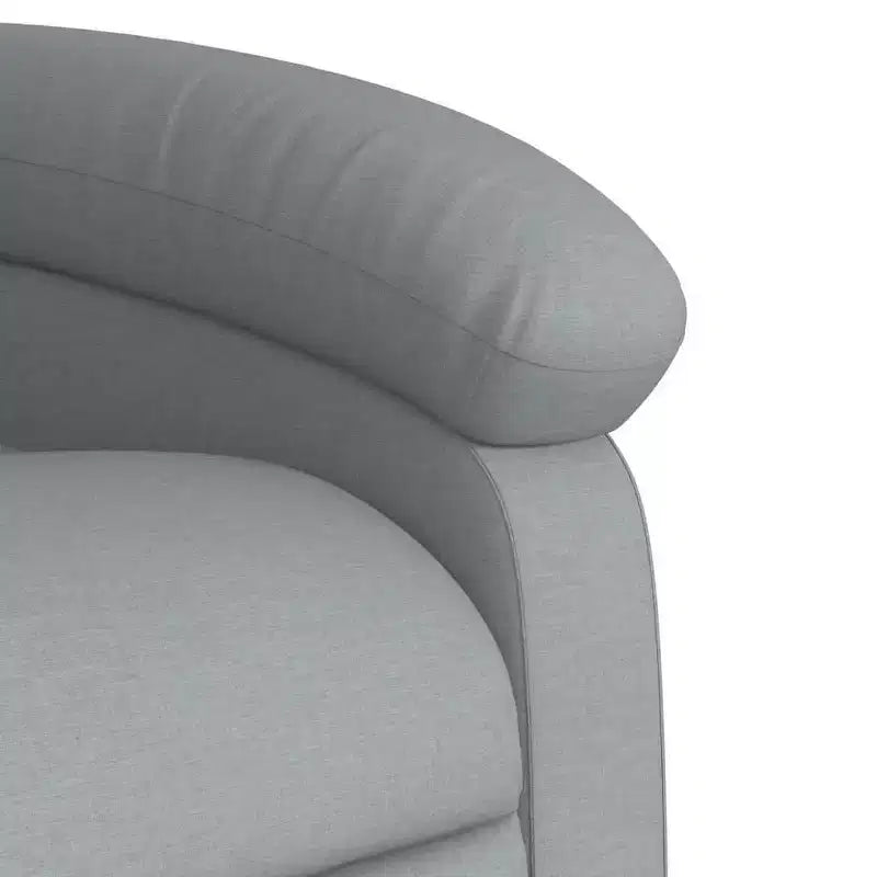 XL Electric Power Lift Recliner Chair, Light Gray Fabric - Armchair with Motorized Adjustment for Elderly, Spacious Seat