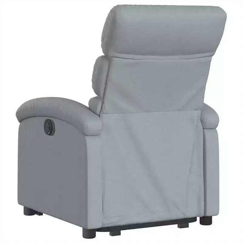 XL Electric Power Lift Recliner Chair, Light Gray Fabric - Armchair with Motorized Adjustment for Elderly, Spacious Seat