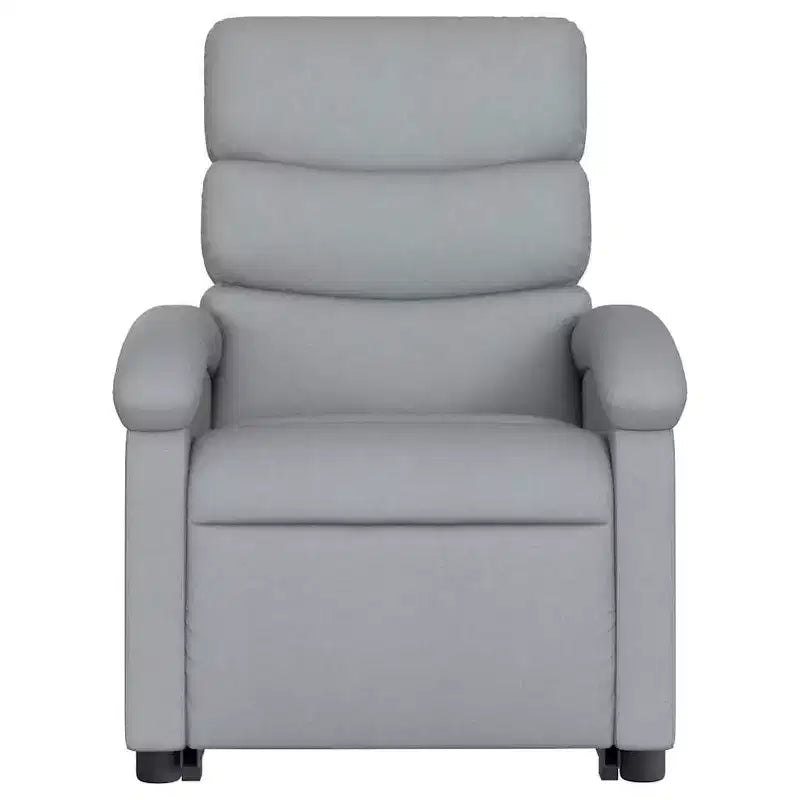 XL Electric Power Lift Recliner Chair, Light Gray Fabric - Armchair with Motorized Adjustment for Elderly, Spacious Seat