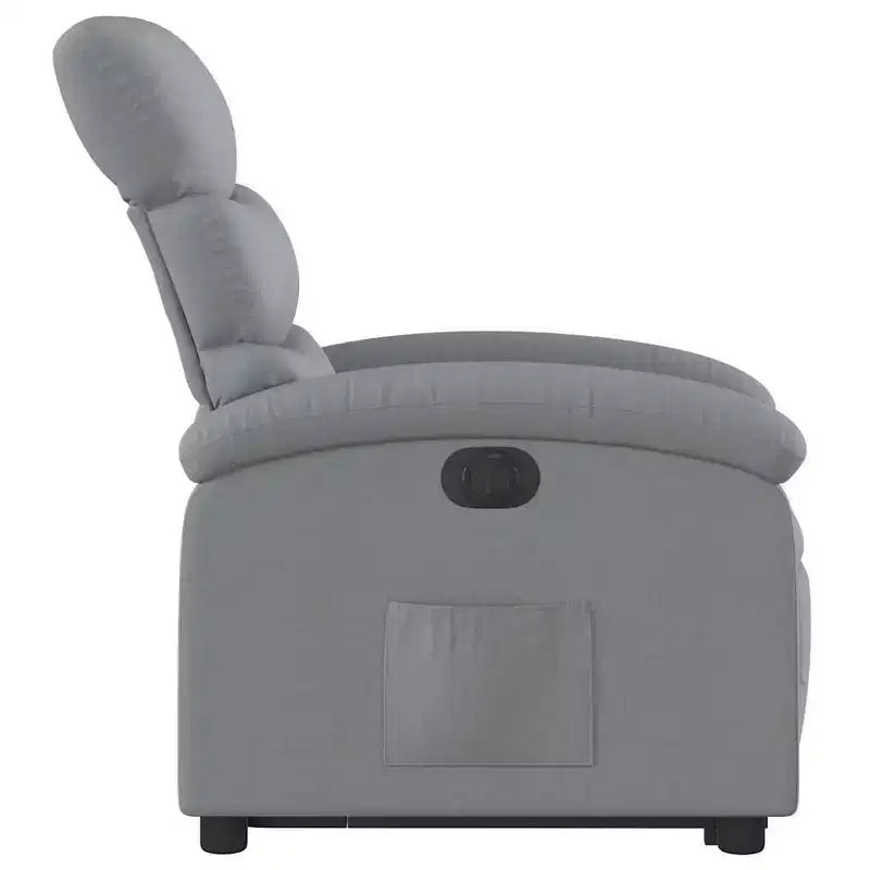 XL Electric Power Lift Recliner Chair, Light Gray Fabric - Armchair with Motorized Adjustment for Elderly, Spacious Seat