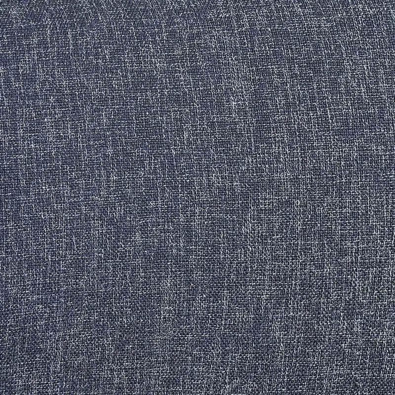 ,Gramercy Blue Linen Textured Fabric Stool