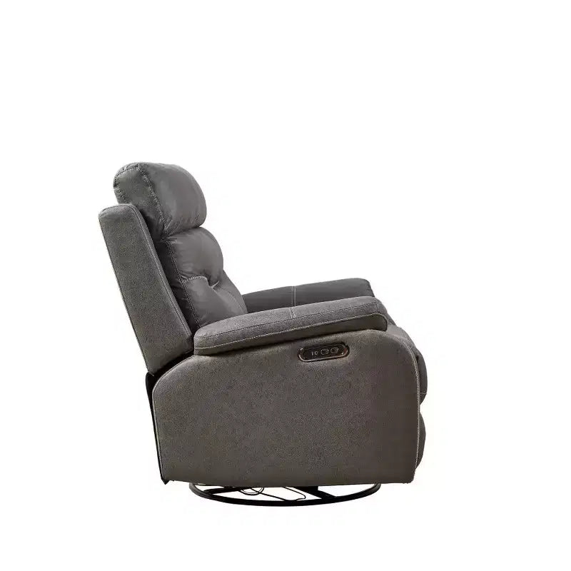 Dual OKIN Motor Power Recliner Chair with Charging Ports & Power Headrest, 240 Degree Swivel