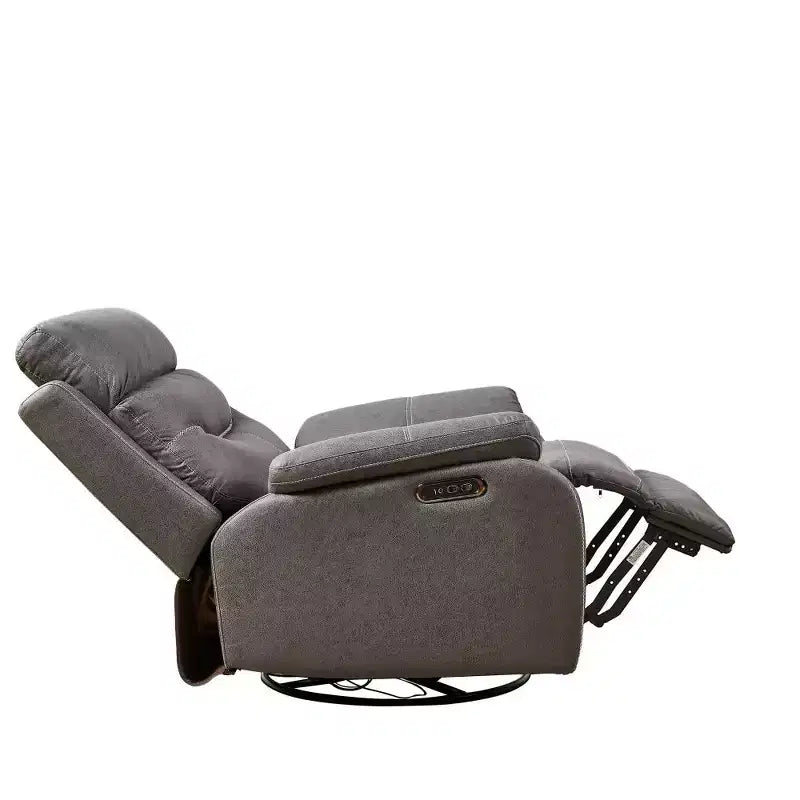 Dual OKIN Motor Power Recliner Chair with Charging Ports & Power Headrest, 240 Degree Swivel