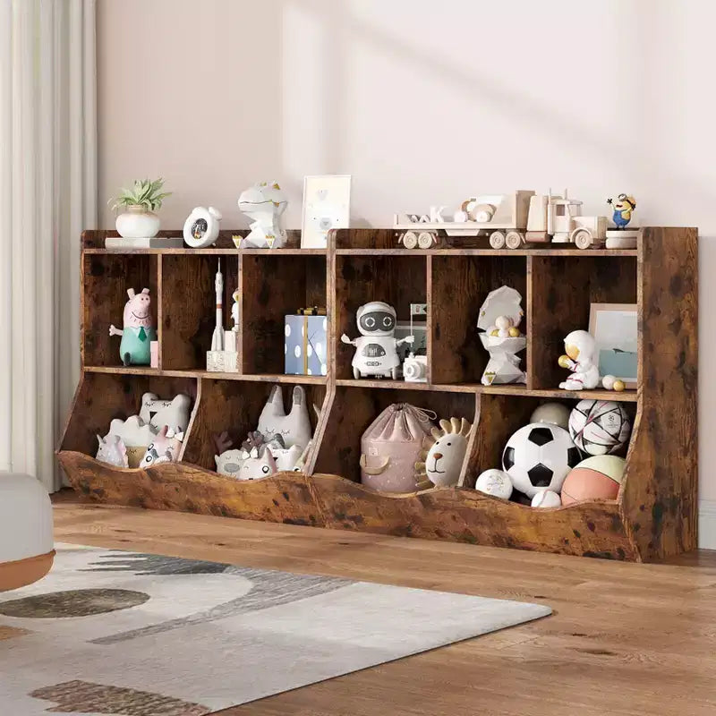 Kids Bookshelf, Children Bookcase Toy Storage Cubby, Children's Toy Shelf, Storage Cabinet, Fit for Playroom, Living Room, Nursery