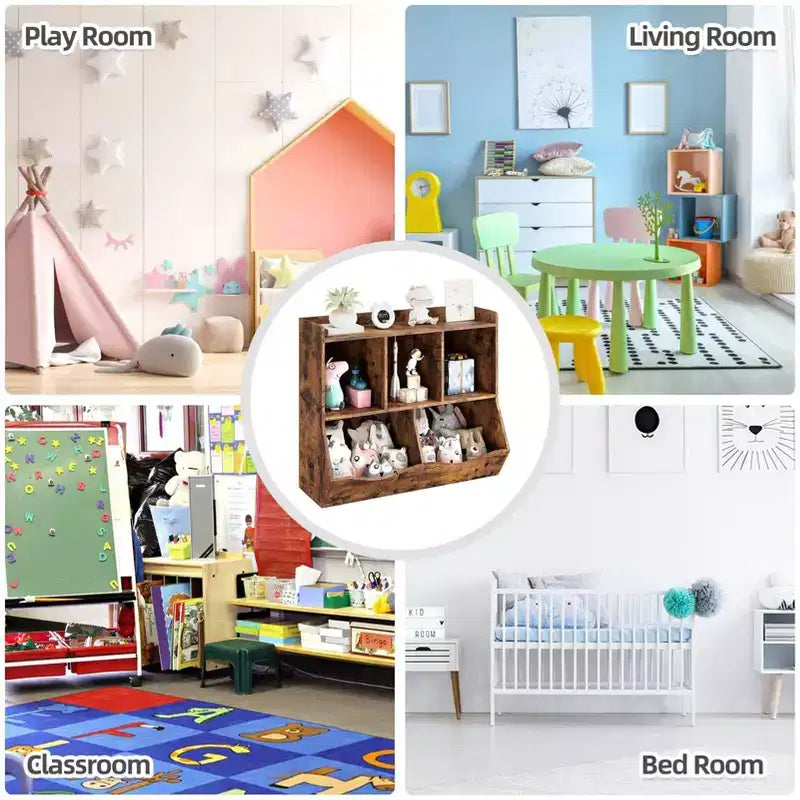 Kids Bookshelf, Children Bookcase Toy Storage Cubby, Children's Toy Shelf, Storage Cabinet, Fit for Playroom, Living Room, Nursery