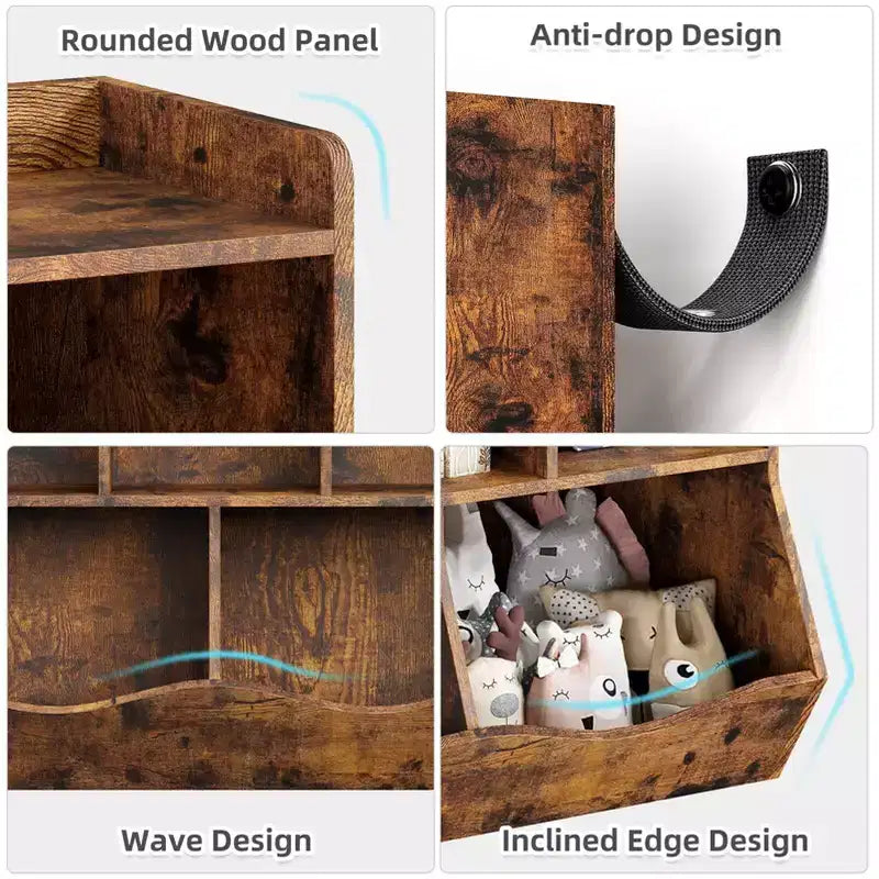 Kids Bookshelf, Children Bookcase Toy Storage Cubby, Children's Toy Shelf, Storage Cabinet, Fit for Playroom, Living Room, Nursery