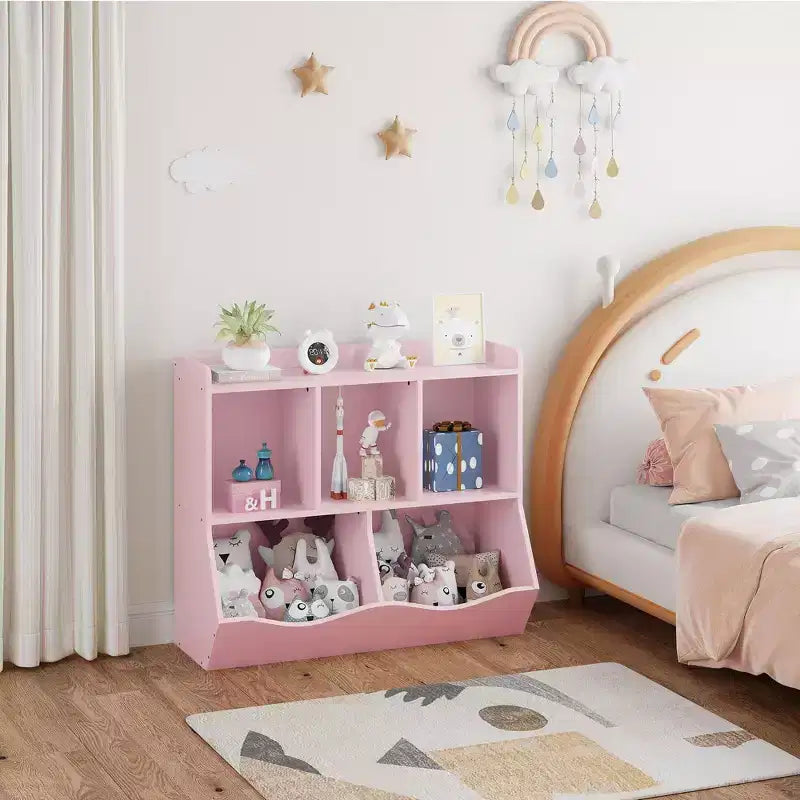 Kids Bookshelf, Children Bookcase Toy Storage Cubby, Children's Toy Shelf, Storage Cabinet, Fit for Playroom, Living Room, Nursery