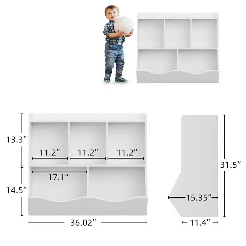 Kids Bookshelf, Children Bookcase Toy Storage Cubby, Children's Toy Shelf, Storage Cabinet, Fit for Playroom, Living Room, Nursery