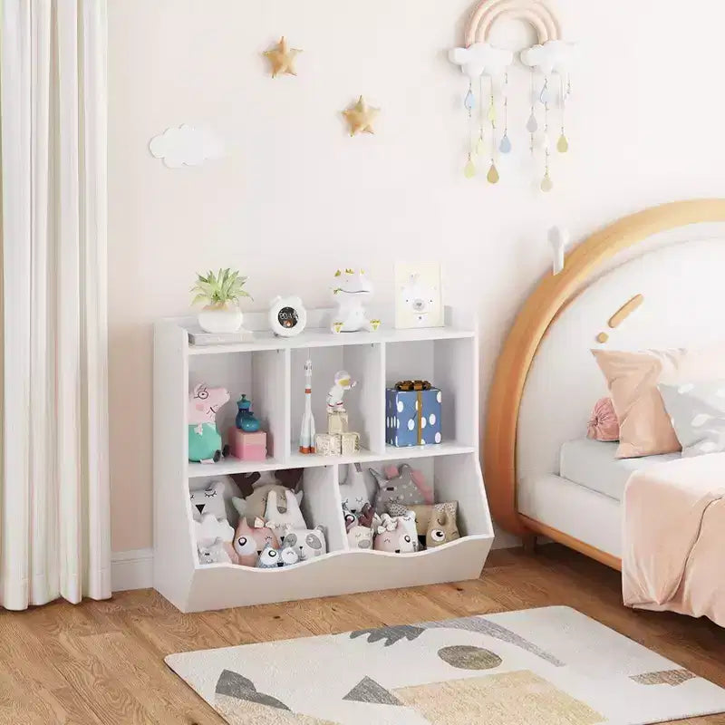 Kids Bookshelf, Children Bookcase Toy Storage Cubby, Children's Toy Shelf, Storage Cabinet, Fit for Playroom, Living Room, Nursery