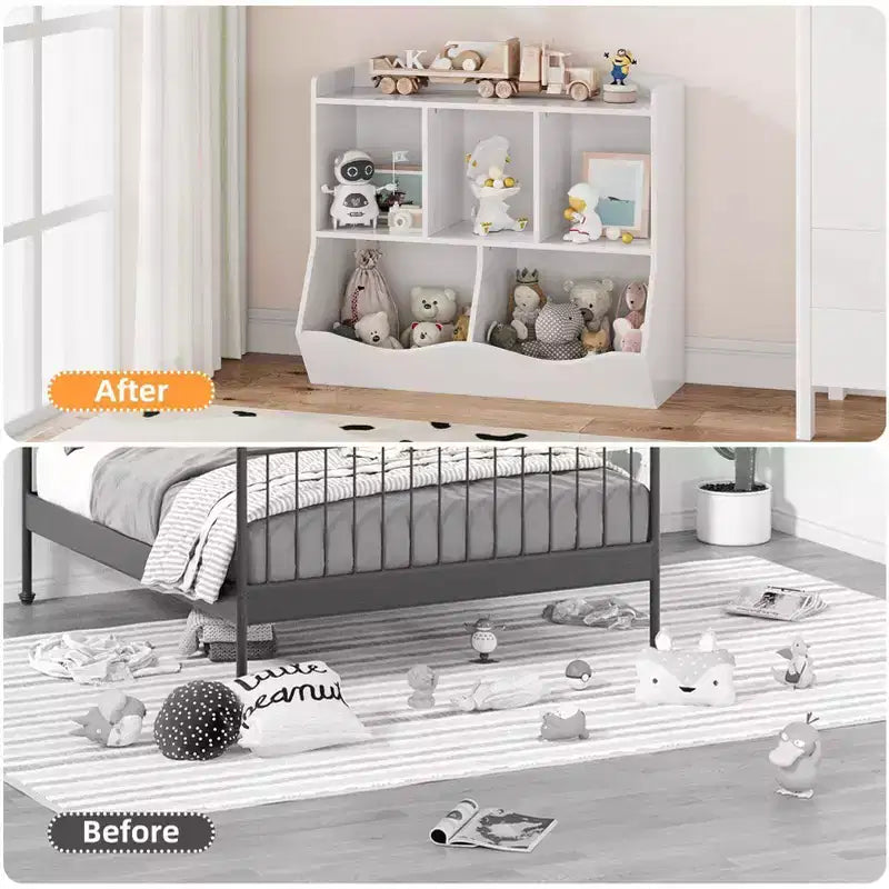 Kids Bookshelf, Children Bookcase Toy Storage Cubby, Children's Toy Shelf, Storage Cabinet, Fit for Playroom, Living Room, Nursery