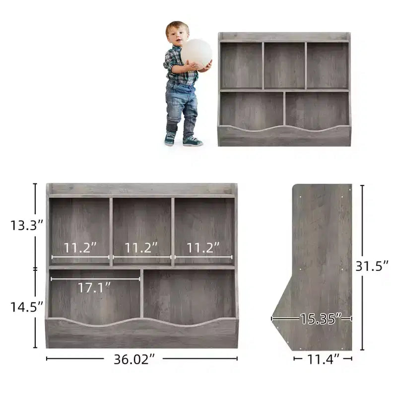 Kids Bookshelf, Children Bookcase Toy Storage Cubby, Children's Toy Shelf, Storage Cabinet, Fit for Playroom, Living Room, Nursery