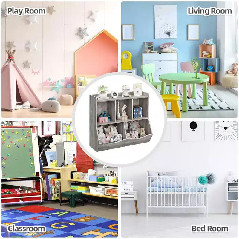 Kids Bookshelf, Children Bookcase Toy Storage Cubby, Children's Toy Shelf, Storage Cabinet, Fit for Playroom, Living Room, Nursery