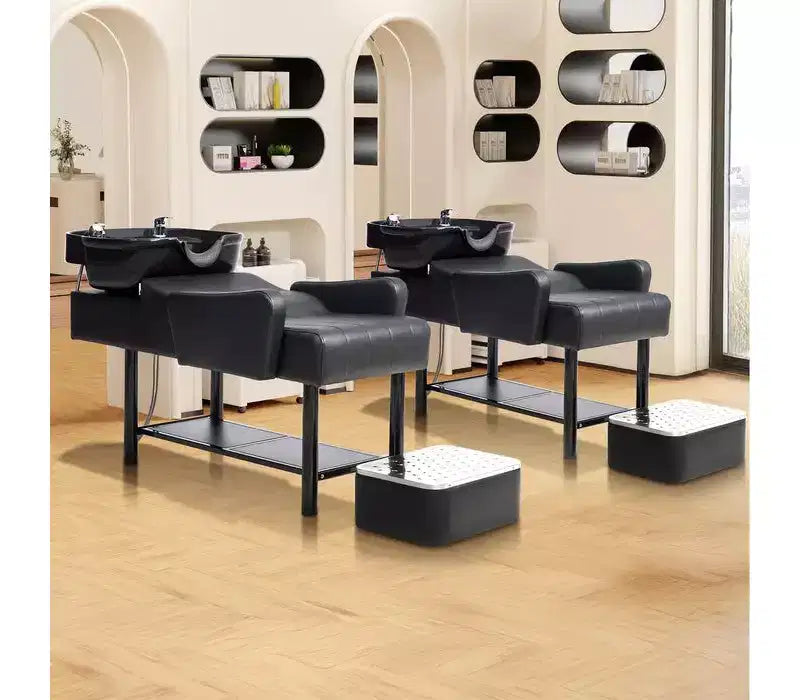 Shampoo Backwash Unit with ABS Plastic Bowl and Storage Shelf