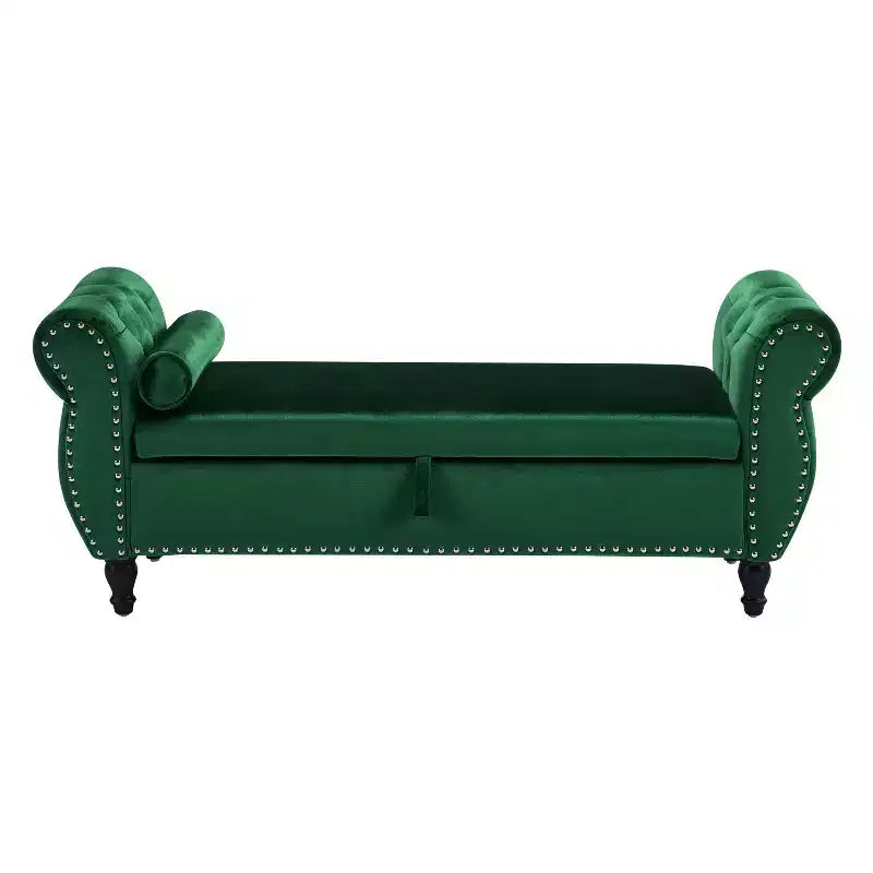 Modern Velvet Upholstered Tufted Storage Ottoman