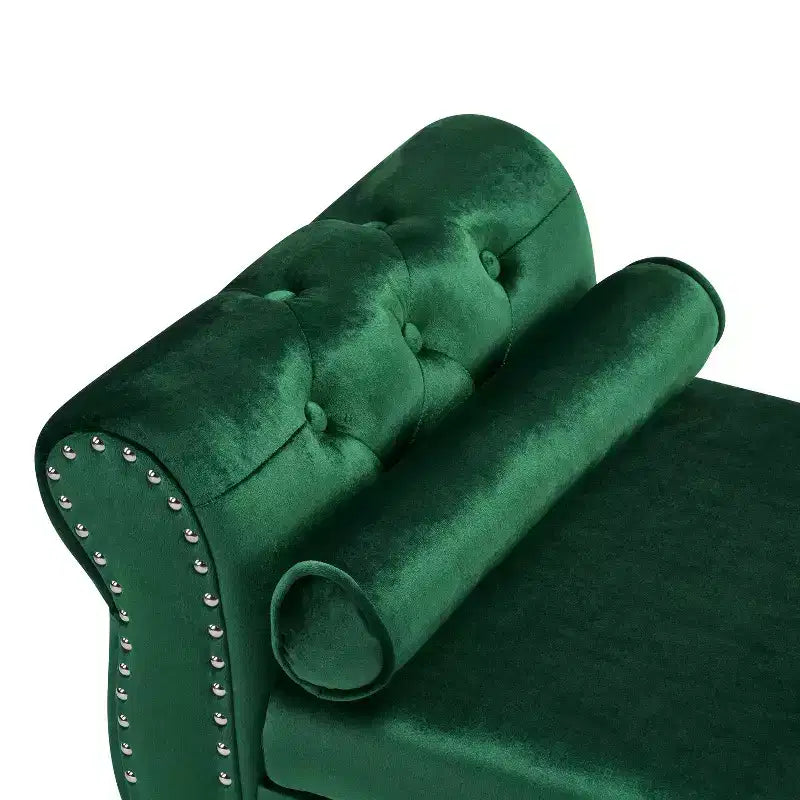 Modern Velvet Upholstered Tufted Storage Ottoman