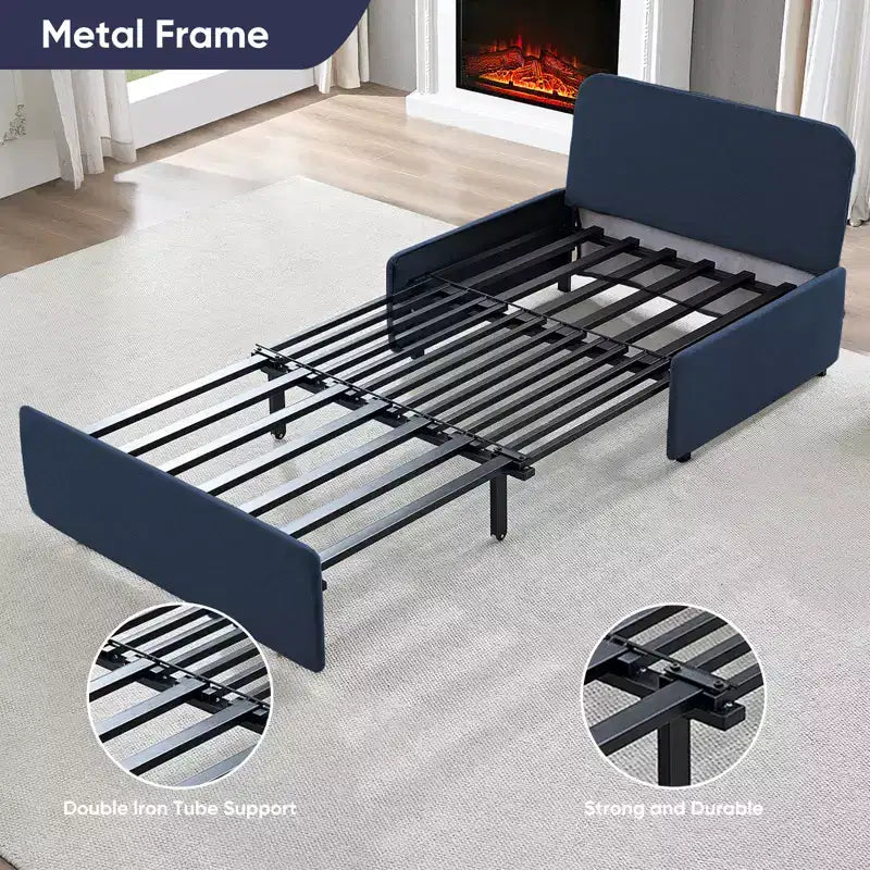 Full/Queen Size Sofa Bed, 2 in 1 Convertible Linen Loveseat Sleeper Sofa Couch with Cushions