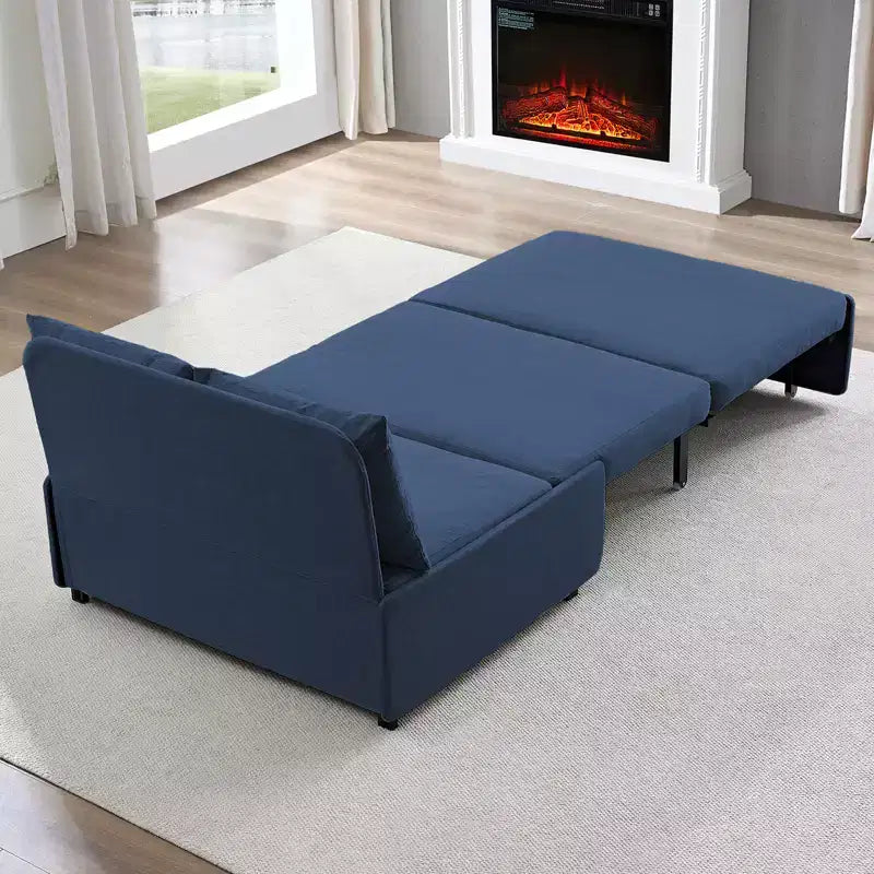 Full/Queen Size Sofa Bed, 2 in 1 Convertible Linen Loveseat Sleeper Sofa Couch with Cushions