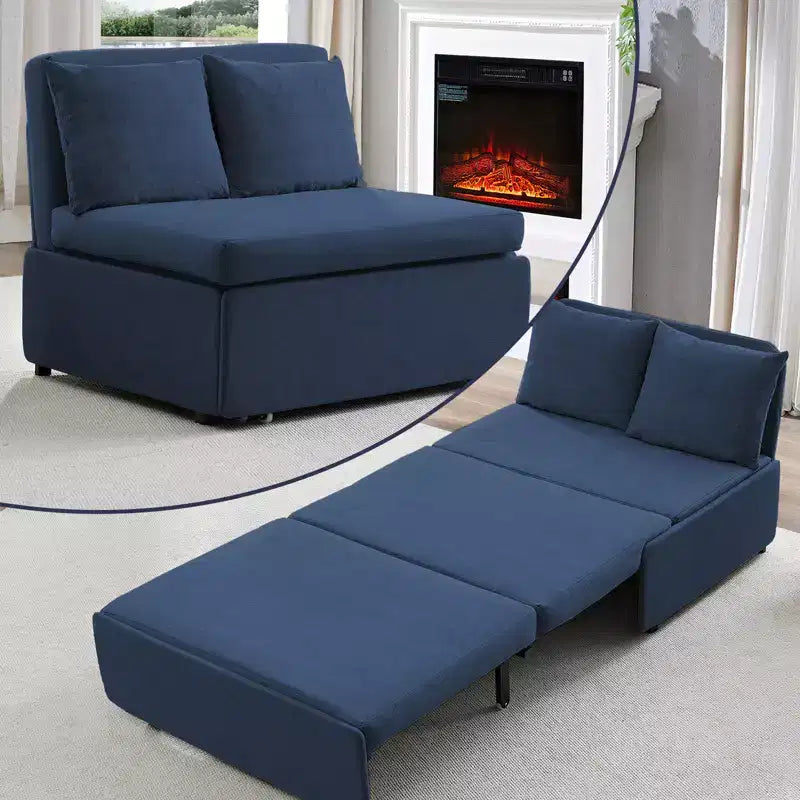 Full/Queen Size Sofa Bed, 2 in 1 Convertible Linen Loveseat Sleeper Sofa Couch with Cushions