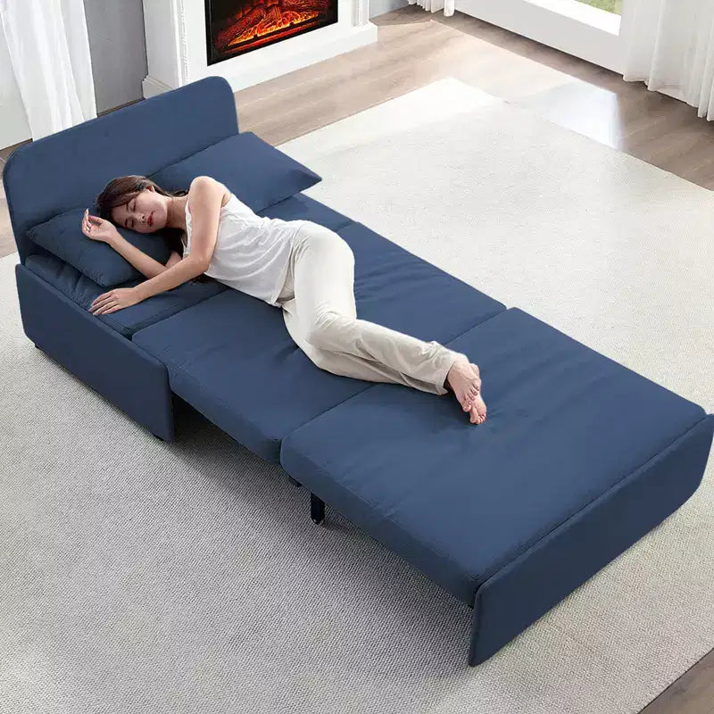 Full/Queen Size Sofa Bed, 2 in 1 Convertible Linen Loveseat Sleeper Sofa Couch with Cushions