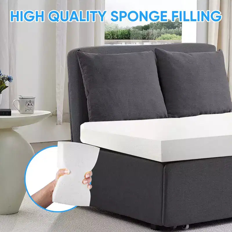 Full/Queen Size Sofa Bed, 2 in 1 Convertible Linen Loveseat Sleeper Sofa Couch with Cushions
