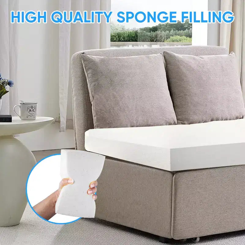 Full/Queen Size Sofa Bed, 2 in 1 Convertible Linen Loveseat Sleeper Sofa Couch with Cushions