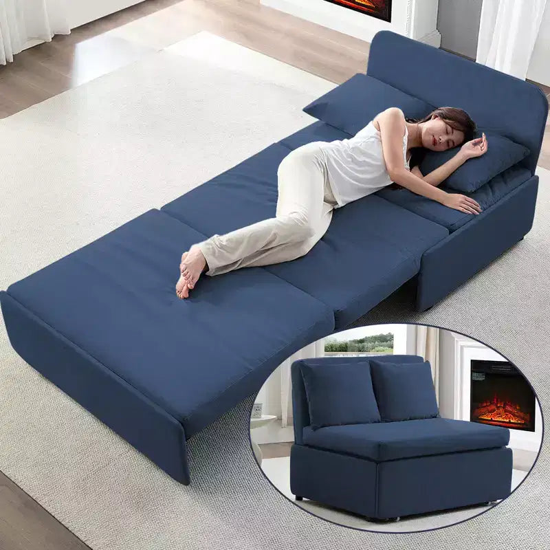 Full/Queen Size Sofa Bed, 2 in 1 Convertible Linen Loveseat Sleeper Sofa Couch with Cushions