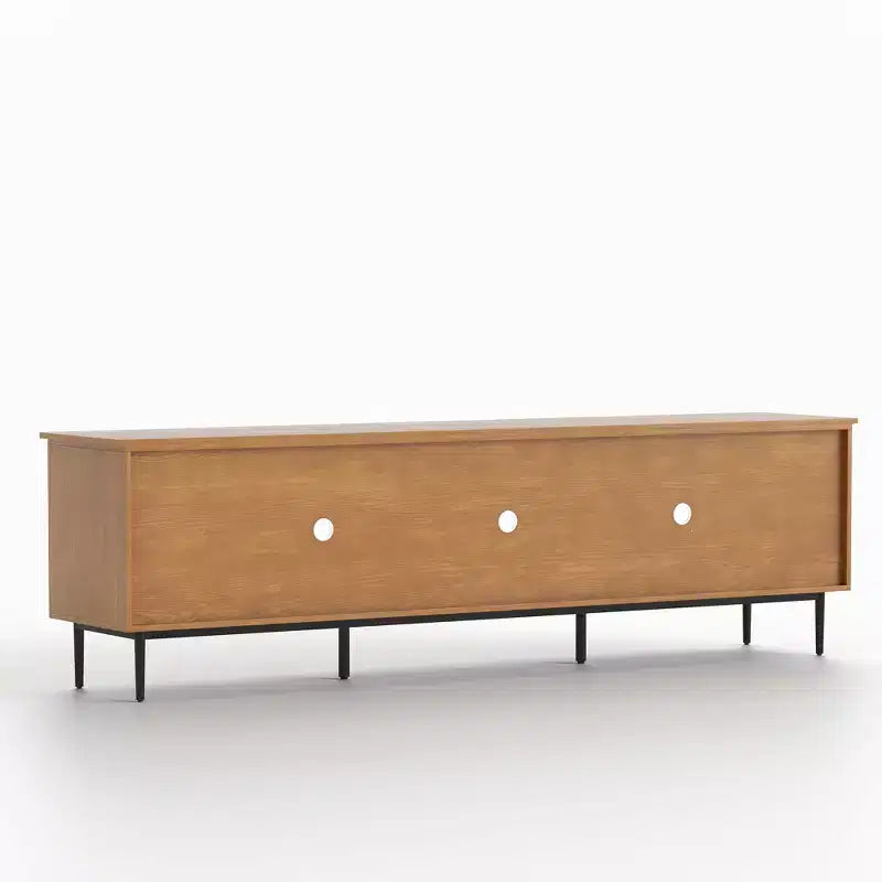 86.61 Mid Century Modern Grid Front TV Stand for TVs up to 90 - Walnut Gaoyangjiaju