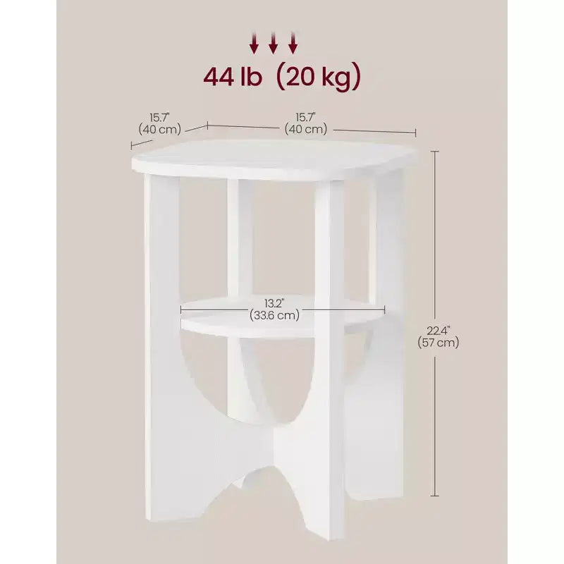 Side Table, 2 Tier Small Accent End Table, Nightstand with Lower Shelf for Small Spaces, Living Room, Bedroom