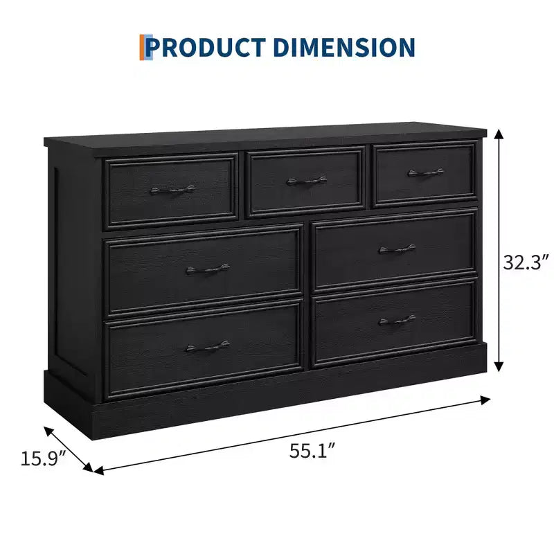 Multi-Tier Drawer Storage Cabinet, Mid Century Modern Chest, Metal Handle, for Living Room, Entryway