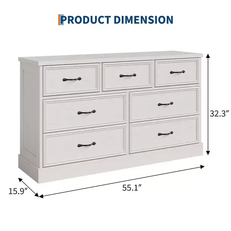Multi-Tier Drawer Storage Cabinet, Mid Century Modern Chest, Metal Handle, for Living Room, Entryway