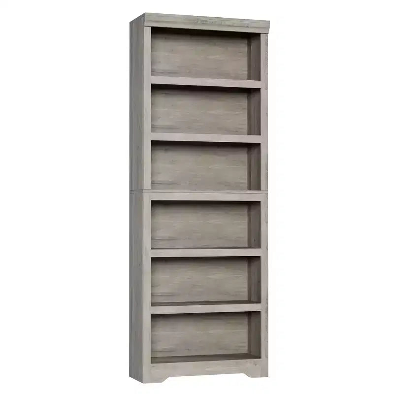 75 Farmhouse Tall Bookshelf, 6 Tier Open Bookcase with Adjustable Shelves, Anti-Tip Freestanding Display Storage Organizer for Home Office & Room