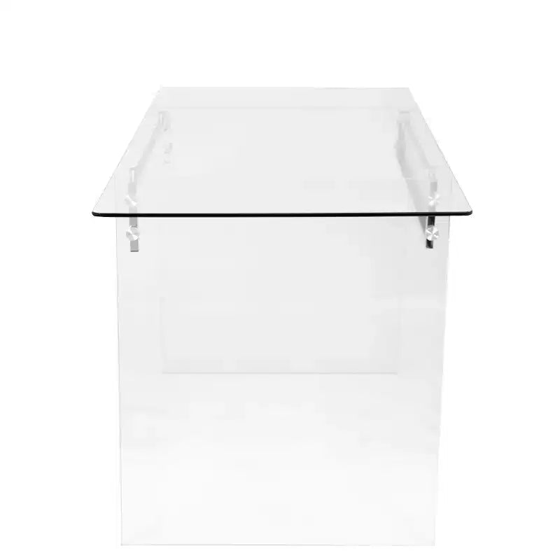Glacier Contemporary Desk Clear Glass/Chrome -
