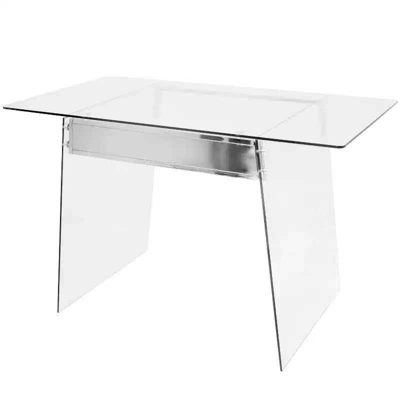 Glacier Contemporary Desk Clear Glass/Chrome -